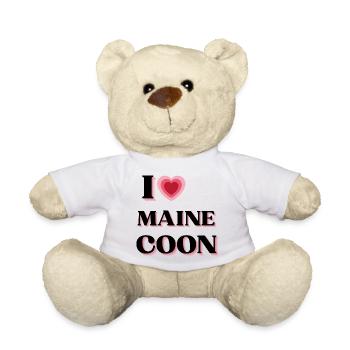 I love Maine Coon (style coeur rétro) - Nounours - blanc - Devant