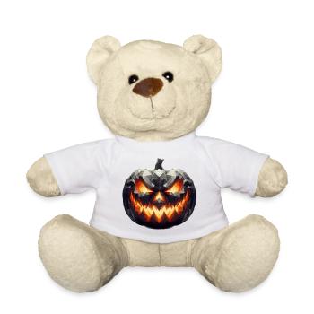 A scary Halloween pumpkin - Teddy Bear - white - Front