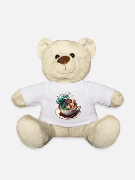 Meerjungfrau Nixe badet in Kaffee Geschenk - Teddy - Weiß