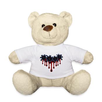 lilien mit Bluttropfen, closing, geschenkidee Frau - Teddy - Weiß - Vorne