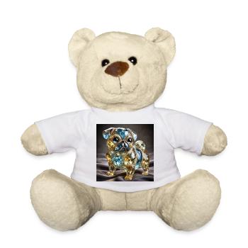 Luxus Kristall Hund Skulptur - Teddy - Weiß - Vorne