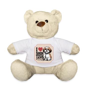 I Love Shih Tzus - for dog lovers, animal lovers - Teddy Bear - white - Front
