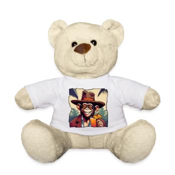 Affe mit Cocktail! - Teddy - Weiß - Vorne