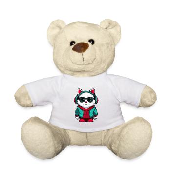 Bobtail américain Chat Race Dessin animé Kawaii Animal - Nounours - blanc - Devant