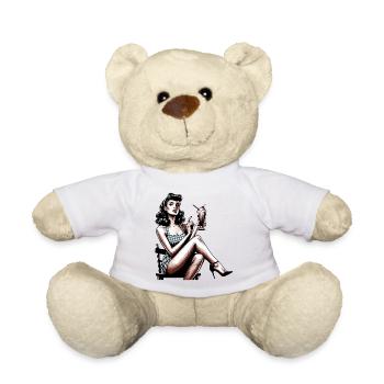 Cadeau vintage rétro milkshake rockabilly - Nounours - blanc - Devant