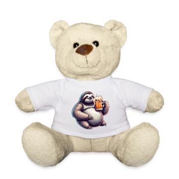 Dad Bod Bierbauch Bier Faultier Geschenk - Teddy - Weiß - Vorne