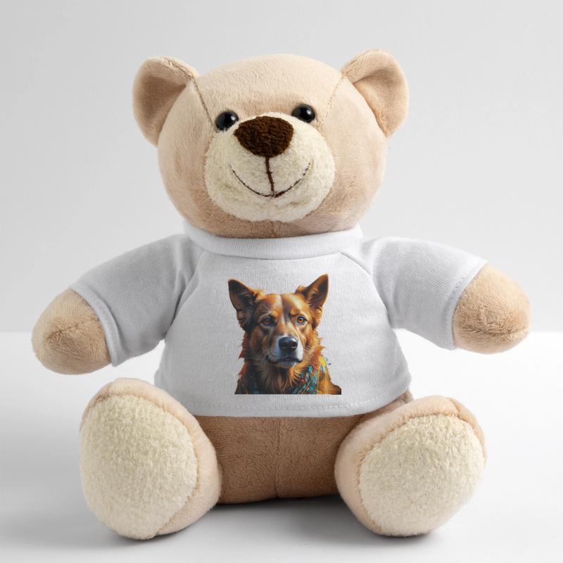 Buntes Hundeporträt Schal Teddy