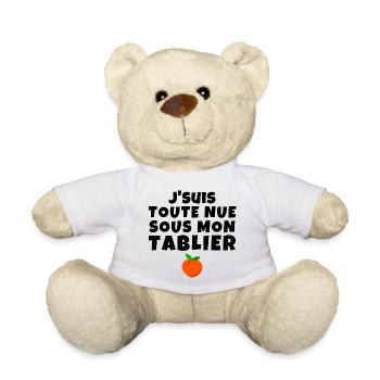 Küchenschürze, Humor, Geschenkidee - Teddy - Weiß - Vorne
