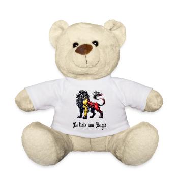 Motif du drapeau du lion de la Belgique - Nounours - blanc - Devant