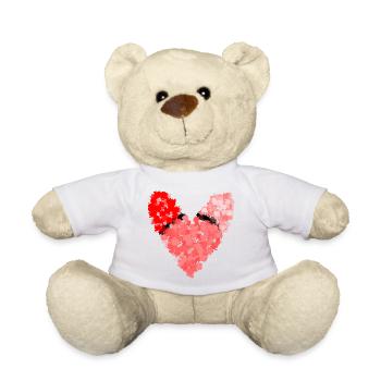 HERZ. PAPA. MAMA. Junggesellinnenabschied. BEBE. KIND. HERZ. FEST - Teddy - Weiß - Vorne