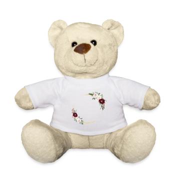 Flower circle customizable - Teddy Bear - white - Front