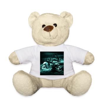 Schlange, Menschenschädel, dunkle landschaften - Teddy - Weiß - Vorne