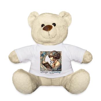 Frau Lesen Wochenenden Buch Bücher Geschenk - Teddy - Weiß - Vorne