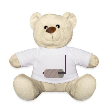 ROULEAU DE PAPIER TOILETTE VIDE TOILETTE - Nounours - blanc - Devant