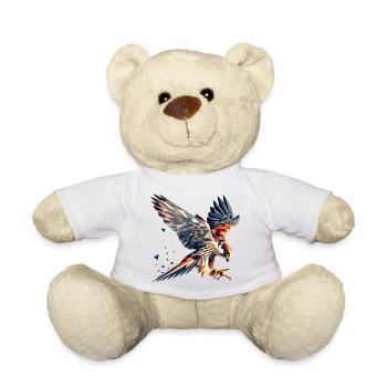 Falcon Bird of Prey Polygon Style - Teddy Bear - white - Front