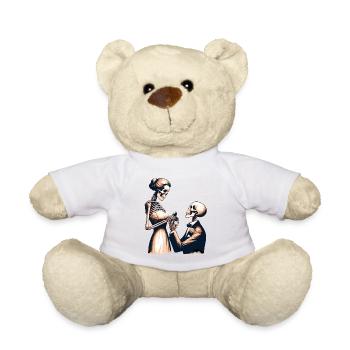 Hochzeit Skelett Parodie Design - Teddy - Weiß - Vorne