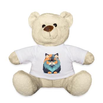 Art vectoriel de chat avec des couleurs vives Illustration - Nounours - blanc - Devant