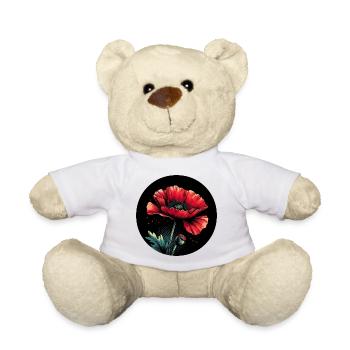 Mohnblume rot - Teddy - Weiß - Vorne