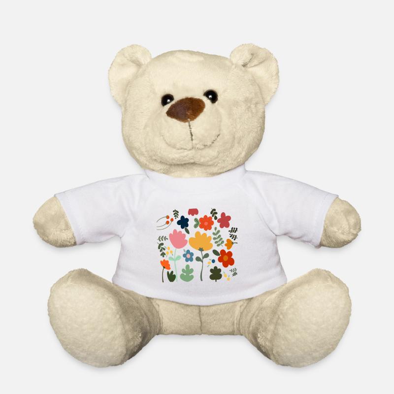 Flower Power Blumen Design - Floral Hippie Style - Teddy - Weiß