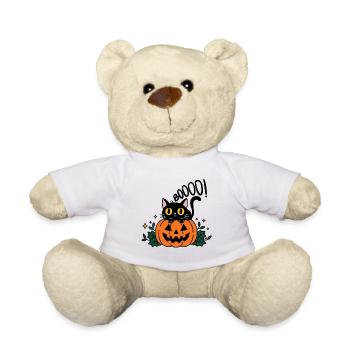 Halloween Katze Boo - Spooky Cat - Teddy - Weiß - Vorne
