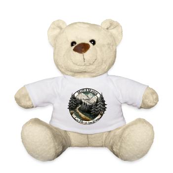Wanderlust: We follow the path – Nature & Adventure - Teddy Bear - white - Front