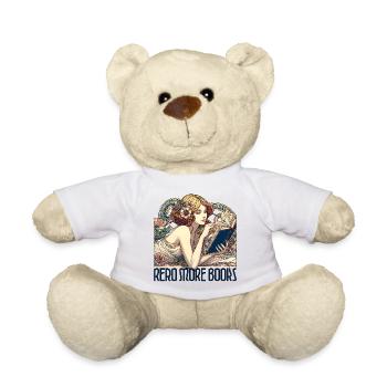 Read more Books Art Nouveau Woman Book Reading - Teddy Bear - white - Front