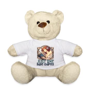 Chapter Book Books Beautiful Woman Reading Gift - Teddy Bear - white - Front