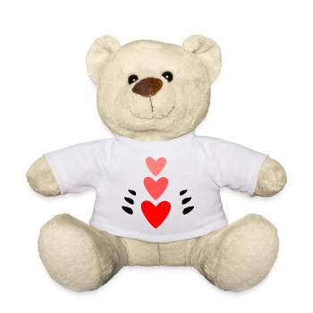 HEART. NOEL. CHRISTMAS. HEARTS. HEART. FATHER's DAY - Teddy Bear - white - Front