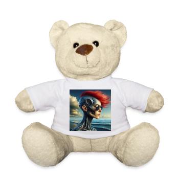 Cyberpunk Woman - Teddy Bear - white - Front