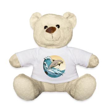Bondir des vagues : une danse ludique des dauphins - Nounours - blanc - Devant