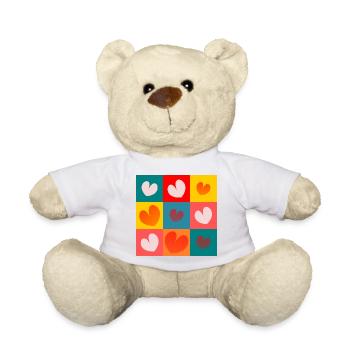 HEART. NOEL. CHRISTMAS. HEARTS. HEART. FATHER's DAY - Teddy Bear - white - Front