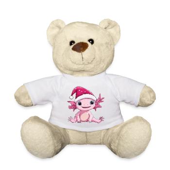 Axolotl Weihnachten Süß Niedlich Weihnachtlich - Teddy - Weiß - Vorne