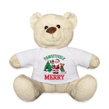 Festliche Pfoten Weihnachten Illustration - Teddy - Weiß - Vorne