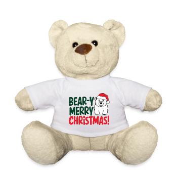Festive Bear Christmas Design - Teddy Bear - white - Front