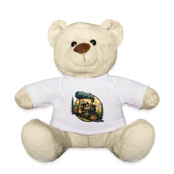 Vintage Journey: Altmodische Dampfeisenbahn - Teddy - Weiß - Vorne