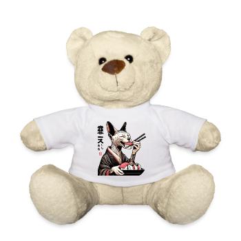 Sushi Sphynx Katze Maki Kimono Geschenk - Teddy - Weiß - Vorne