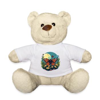 Un beau papillon : délice coloré de la nature - Nounours - blanc - Devant