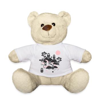 Singes effrayants dans une source chaude l noir rose - Nounours - blanc - Devant