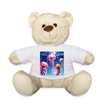 Unterwasser-Meerjungfrauen in leuchtenden Farben - Teddy - Weiß - Vorne