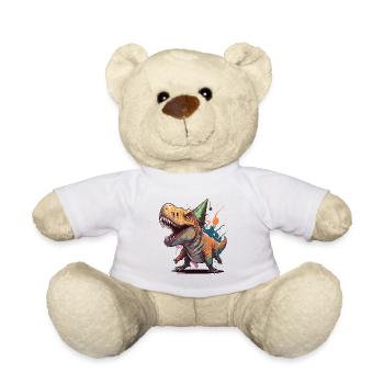 Birthday Roar: Ein skurriles Cartoon-Design - Teddy - Weiß - Vorne