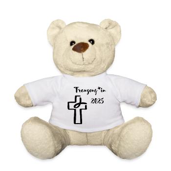 Maid of Honor 2025 Gender-Appropriate Groomsman Cross - Teddy Bear - white - Front