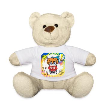 Colorful Pop Art Wheelchair Hero - Teddy Bear - white - Front