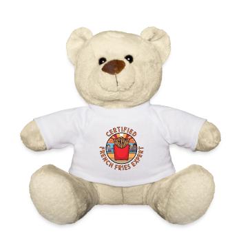 Certified French Fries Expert Fast Food Fan - Teddy Bear - white - Front