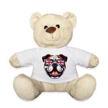 English Bulldog Dog - Teddy Bear - white - Front