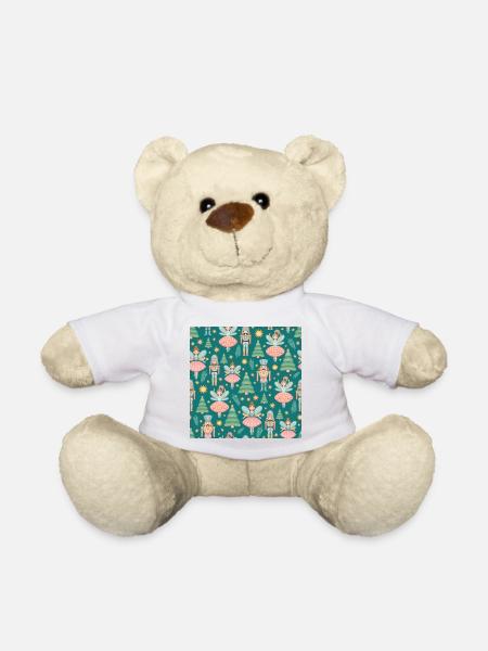 Motif de ballet fantaisiste casse-noisette - Nounours - blanc