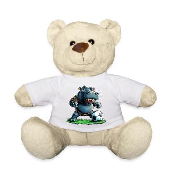 Footballeur Hippopotame - Nounours - blanc - Devant