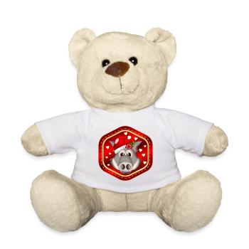 WEIHNACHTSGESCHENKE WILDSCHWEINE - Teddy - Weiß - Vorne