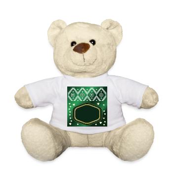 WEIHNACHTLICHES NAMENSSCHILD - Teddy - Weiß - Vorne