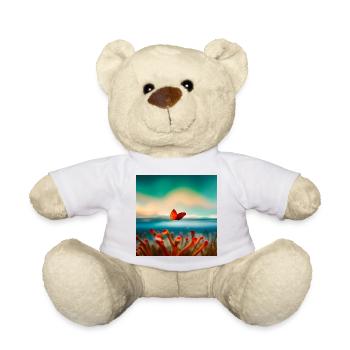 Coral Butterfly - Teddy Bear - white - Front