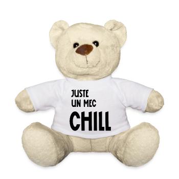 juste un mec chill - Nounours - blanc - Devant